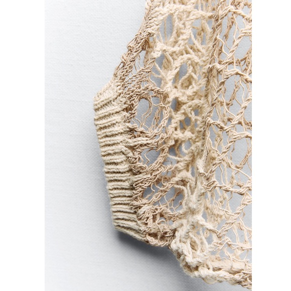 Zara MESH KNIT TOP - Picture 7 of 7